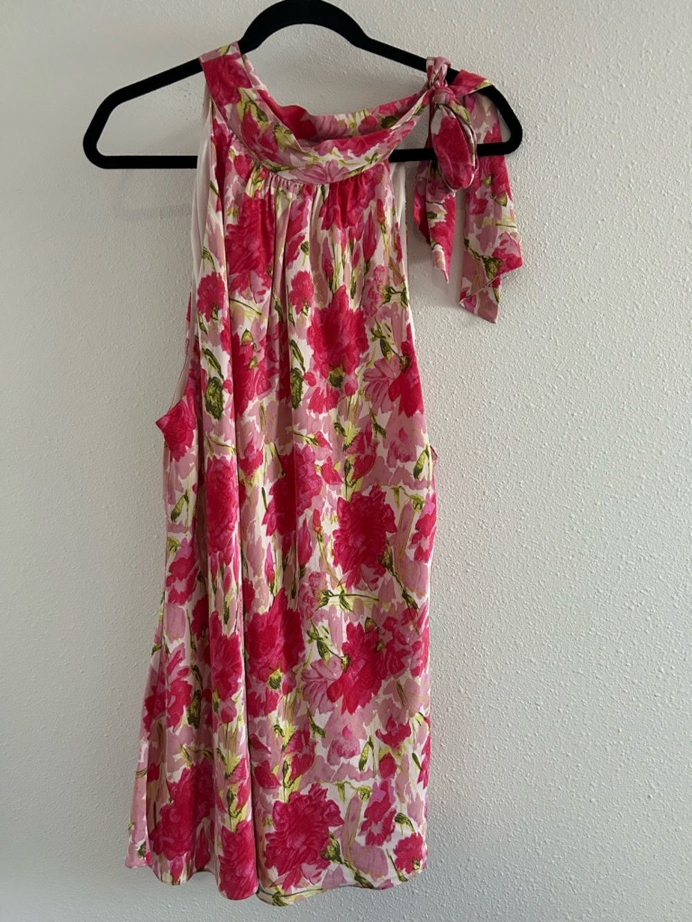 INC International Concepts Pink Floral One-Shoulder Tie Top